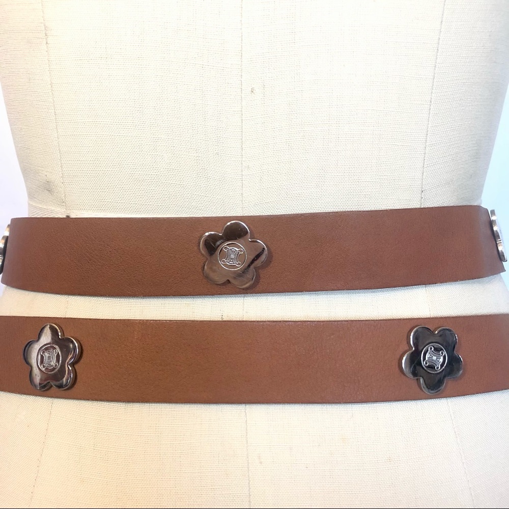 Celine Brown Leather Double Wrap Belt. - Picture 4 of 14